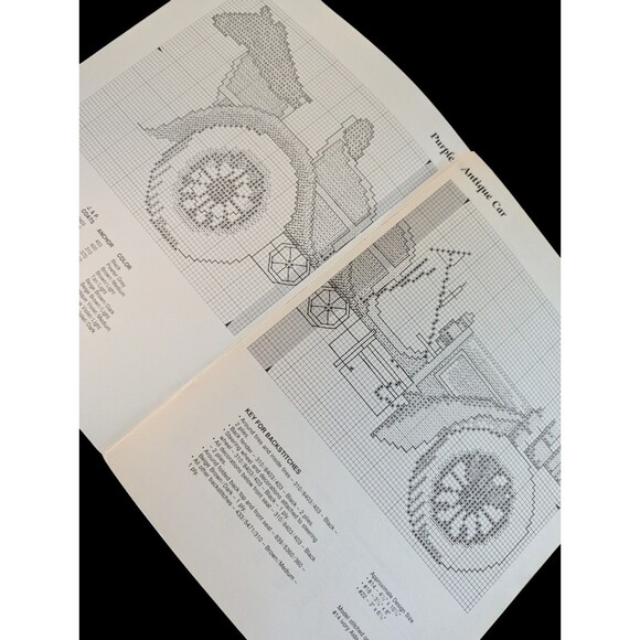 Imaginating #77 Counted Cross Stitch Antique Autos Patterns Marilyn Clark Three - Picture 3 of 3